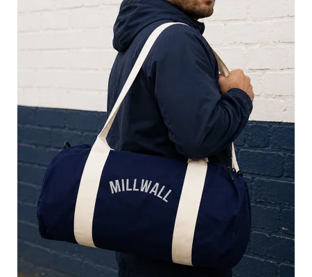 Millwall-Inspired Retro-Style Vintage Sports Holdall Kitbag