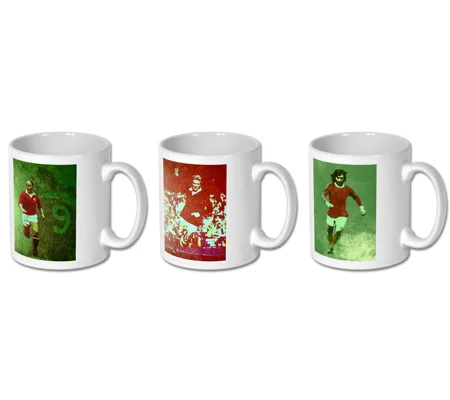 Manchester United FC Best Law Charlton Trinity Iconic Set of 3 Mugs