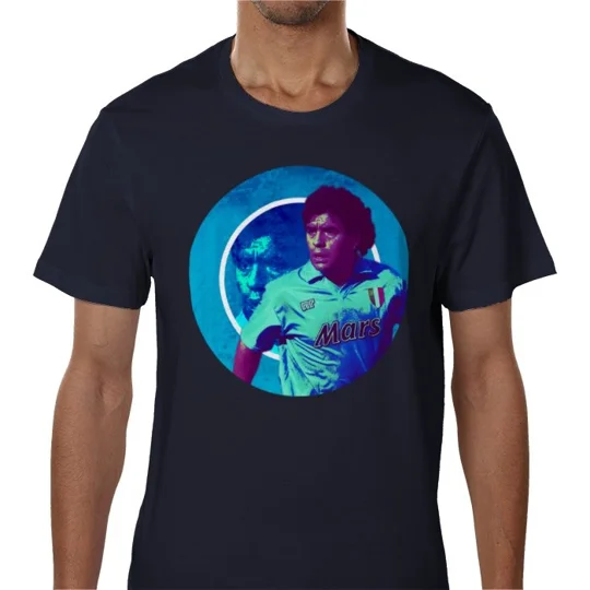 Maradona Napoli-Inspired Fan Art Blue T-Shirt