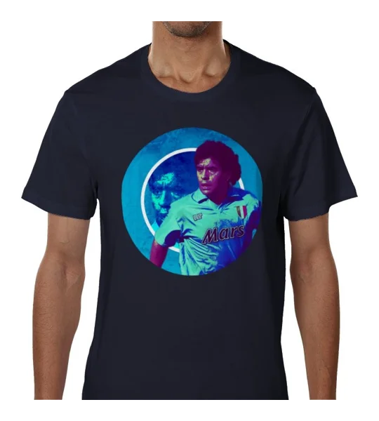 Maradona Napoli-Inspired Fan Art Blue T-Shirt