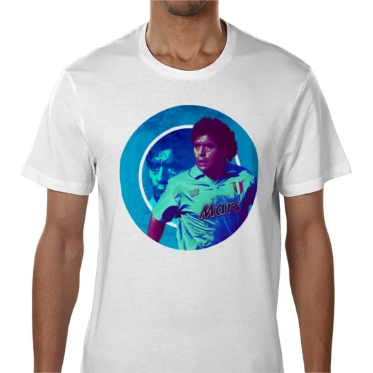 Maradona Napoli-Inspired Fan Art White T-Shirt