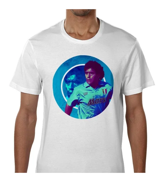 Maradona Napoli-Inspired Fan Art White T-Shirt