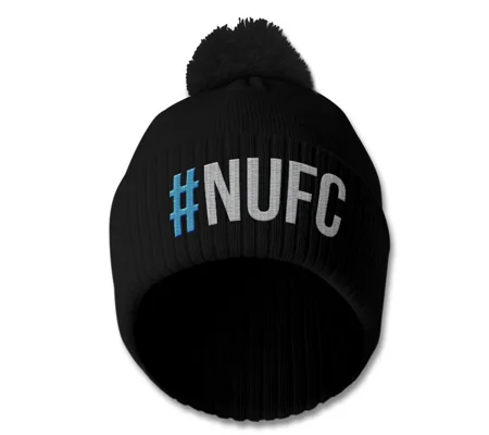 Newcastle Hashtag Embroidered Retro-style Bobble Hat