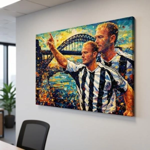Newcastle Shearer Football Canvas Art Print | Soccer Wall Art