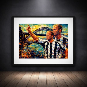 Newcastle Shearer Football Framed Art Print | Soccer Wall Art