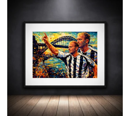 Newcastle Shearer Football Framed Art Print | Soccer Wall Art