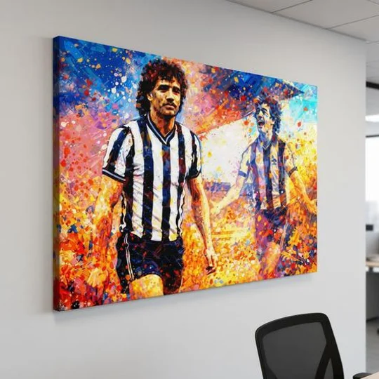 Newcastle Inspired Kevin Keegan Canvas Art Print | Football Wall Art