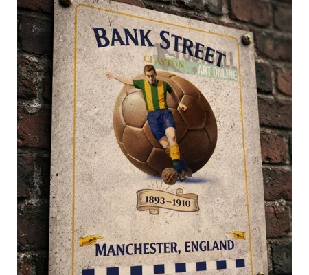 Bank Street Manchester vintage metal wall sign