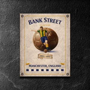 Bank Street Manchester vintage metal wall sign