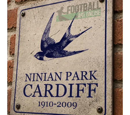 Ninian Park Vintage-Style Metal Wall Sign | Cardiff-Inspired Football Gift