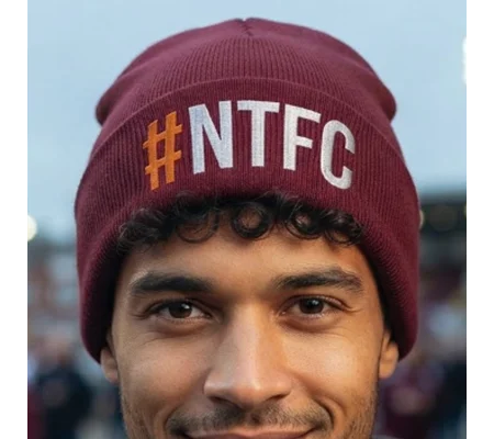 Northampton-Inspired Embroidered Retro Football Beanie Hat