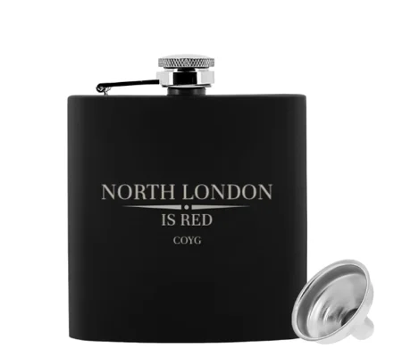 North London Is Red 6oz Luxury Hip Flask | Arsenal-Inspired Gift