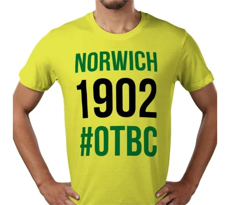 Norwich OTBC Hashtag 1902 Yellow T-shirt | Fans Tee