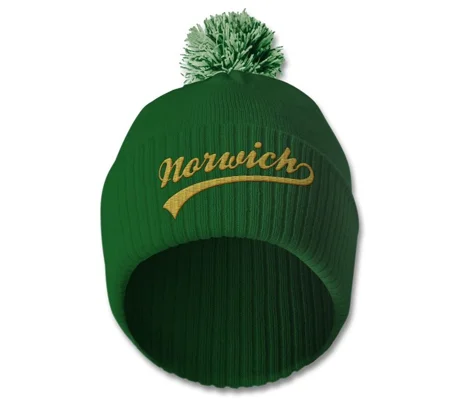 Norwich Embroidered Retro-Style Bobble Hat
