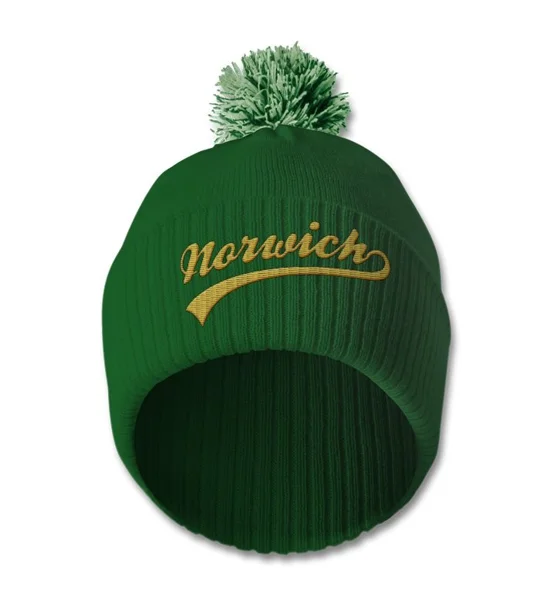 Norwich Embroidered Retro-Style Bobble Hat
