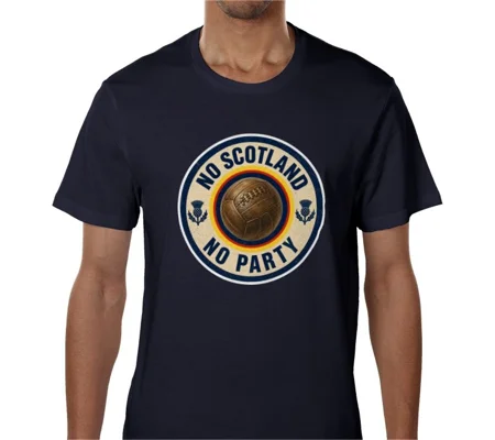 No Scotland No Party | Blue Football Fan T-Shirt