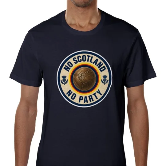 No Scotland No Party | Blue Football Fan T-Shirt