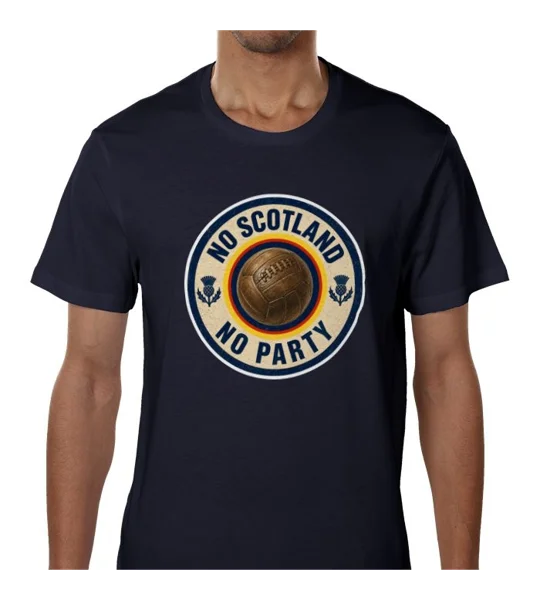 No Scotland No Party | Blue Football Fan T-Shirt