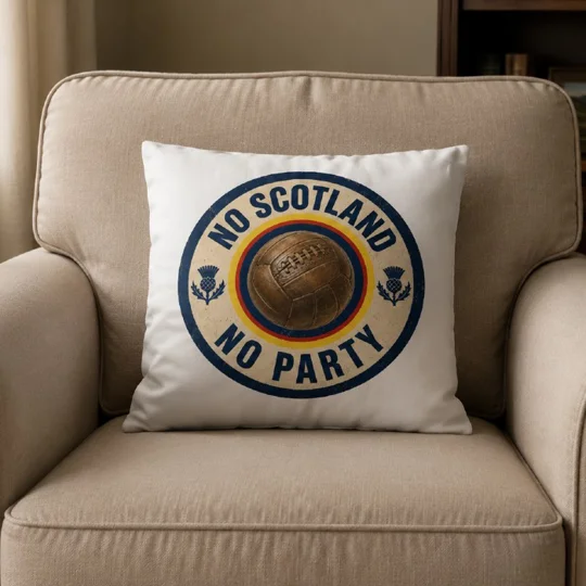 No Scotland No Party Cushion | Fan Cave Accessory