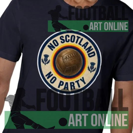 No Scotland No Party | Blue Football Fan T-Shirt