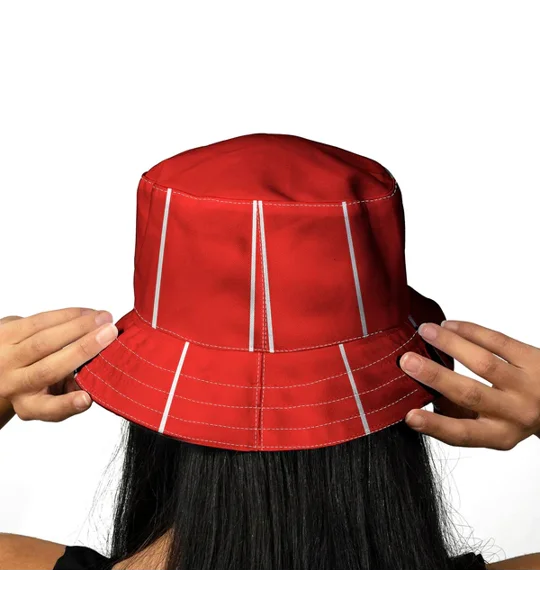 Retro Nottingham Forest-inspired football bucket hat based on 1992 home style