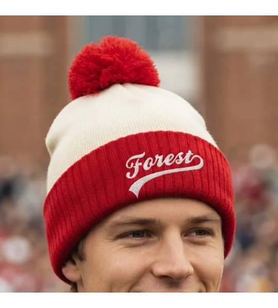 Nottingham Forest-inspired embroidered retro-style football bobble hat
