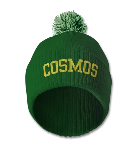 New York Soccer Bobble Hat with embroidered retro-style design