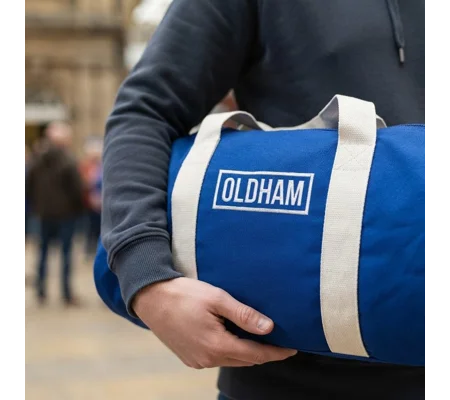 Oldham-Inspired Retro Vintage-Style Football Holdall Bag