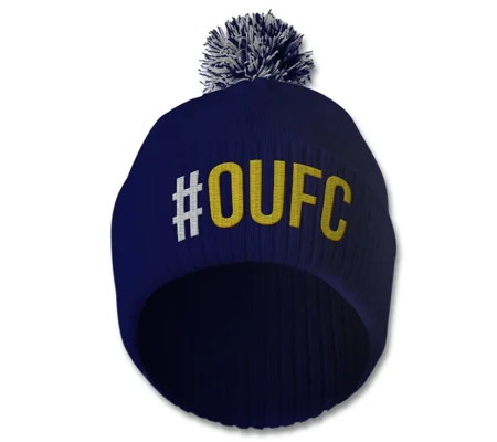 Oxford Hashtag Embroidered Retro-Style Bobble Hat