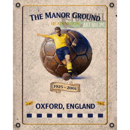 The Manor Ground retro football wall sign for Oxford fans