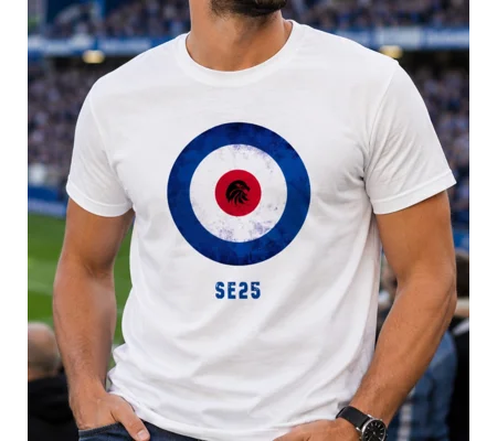 Crystal Palace-Inspired Mod Target Retro White T-Shirt