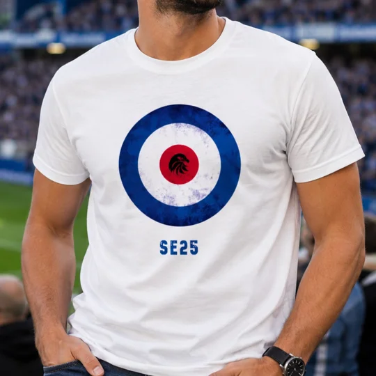 Crystal Palace-Inspired Mod Target Retro White T-Shirt