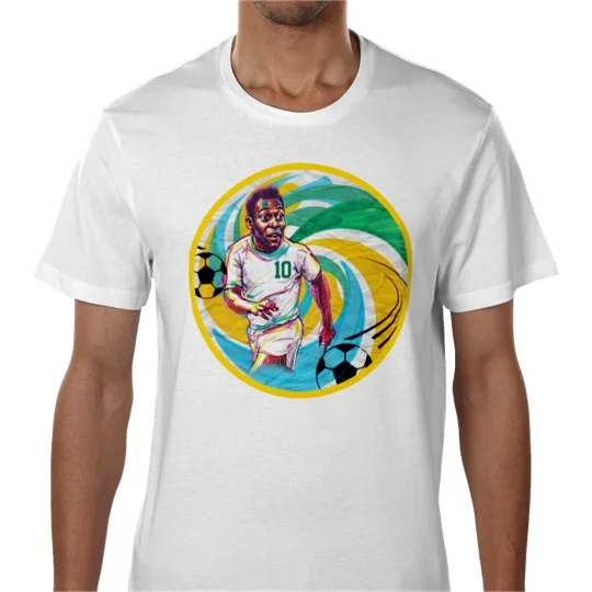 Pele NY Cosmos-Inspired Caricature Retro Fan T-Shirt