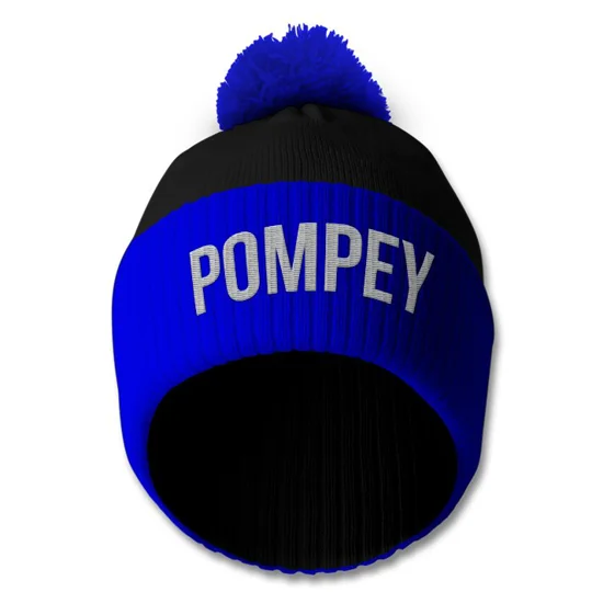 Portsmouth Bobble Hat – retro-inspired embroidered football fan hat