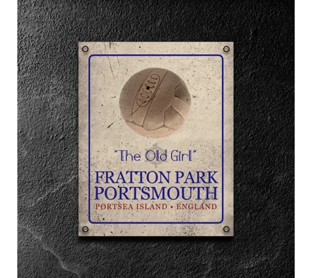 Fratton Park Vintage Metal Wall Sign | Portsmouth-Inspired