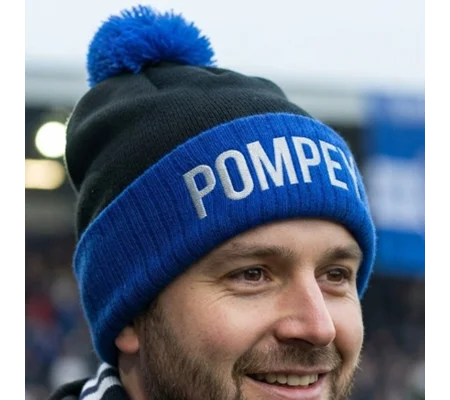 Portsmouth-Inspired Retro-Style Football Bobble Hat