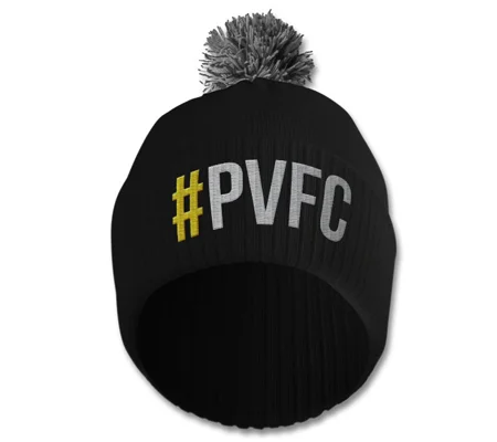 Port Vale Colours Hashtag Embroidered Retro-style Bobble Hat