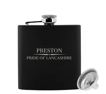Preston-Inspired 6oz Luxury Hip Flask | Pride of Lancashire Football Gift