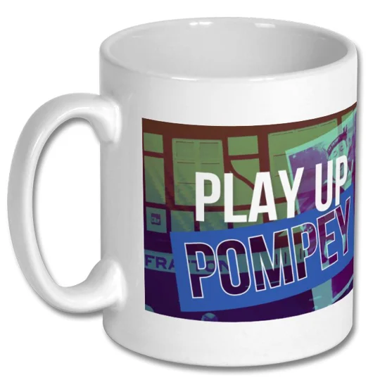 Portsmouth “Play Up Pompey” Retro Mug – Classic Pompey Fan Ceramic Cup