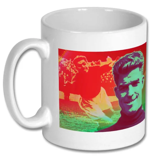 Charlton-inspired Bartram football mug featuring colourful football tribute artwork on a white mug