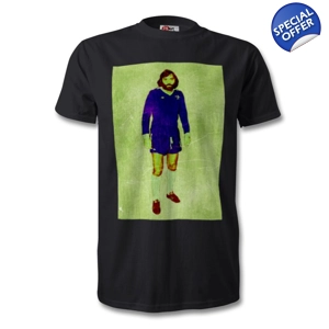 Chelsea George Best 1975 Osgood Testimonial Retro T-shirt Black