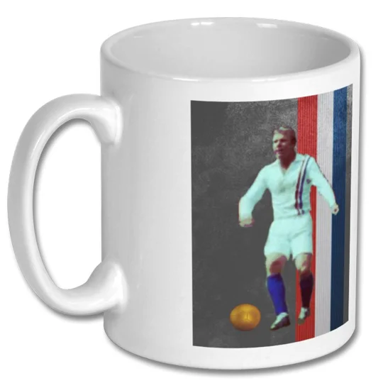 Escape to Victory Bobby Moore-inspired England football coffee mug