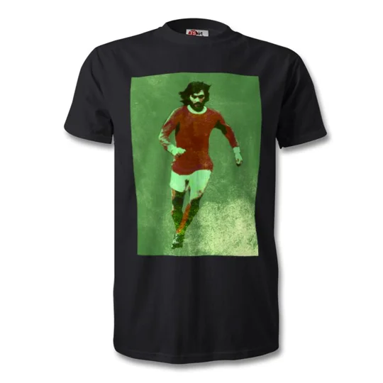 Man U George Best Iconic Vintage Black T-shirt