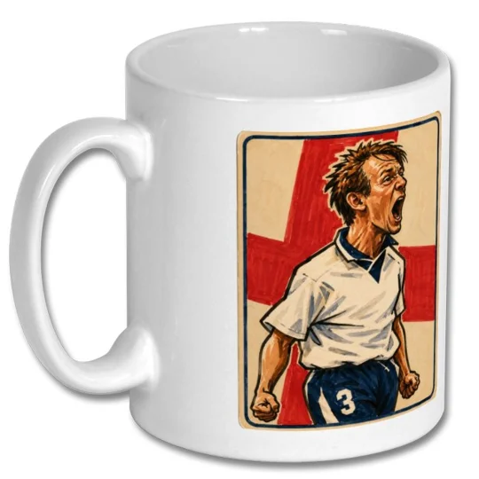 Psycho | England Euro 96 Inspired Football Caricature Mug | Soccer Gift