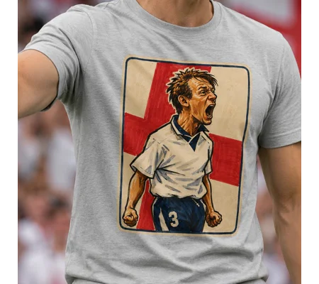 Psycho | England Euro 96 Inspired Football Caricature T-Shirt | Soccer Tee