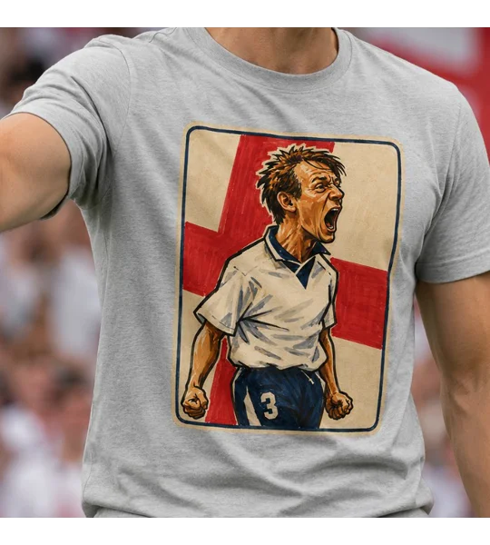 Psycho | England Euro 96 Inspired Football Caricature T-Shirt | Soccer Tee