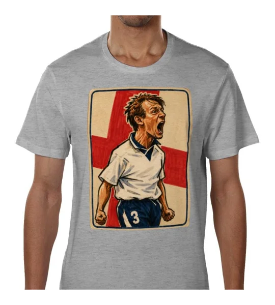 Psycho | England Euro 96 Inspired Football Caricature T-Shirt | Soccer Tee