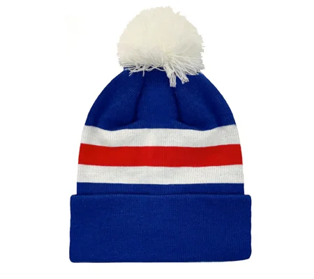 Rangers Colours Retro-Style Bobble Hat