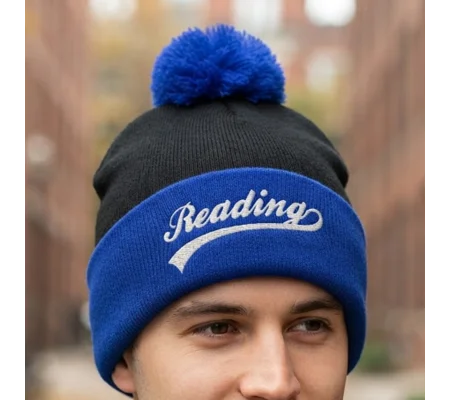 Reading-Inspired Retro-Style Embroidered Football Bobble Hat
