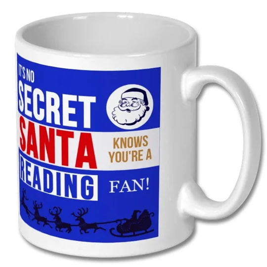 White 10oz Reading-inspired Christmas mug for football supporters and Secret Santa presents